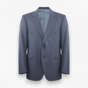 Vintage 70s Sears Comfort Fourpiece Navy Blue Wool Blazer Sport Coat Size 40R